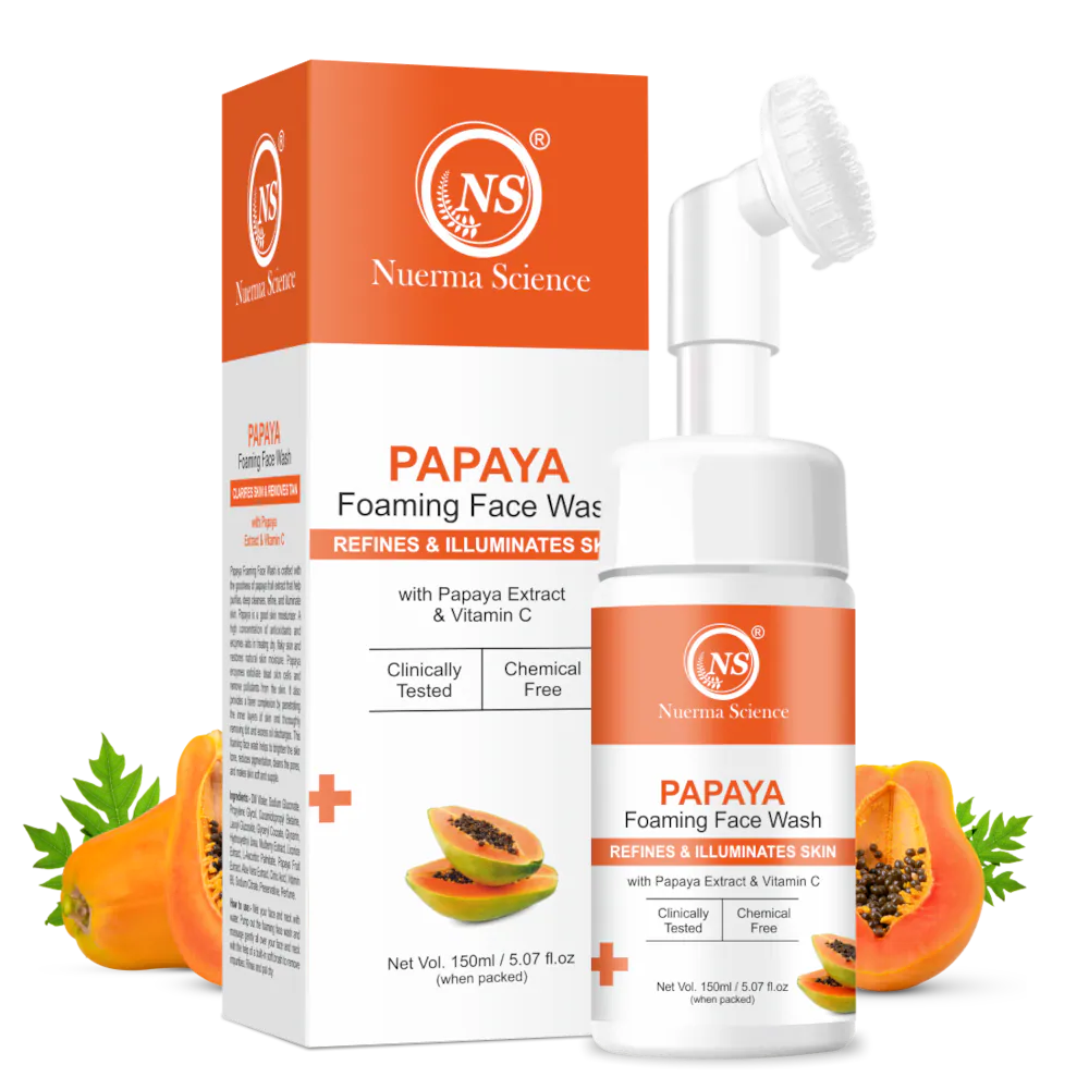 Nuerma Science Papaya Foaming Face Wash | Brightens Skin Tone & Clears Blemishes
