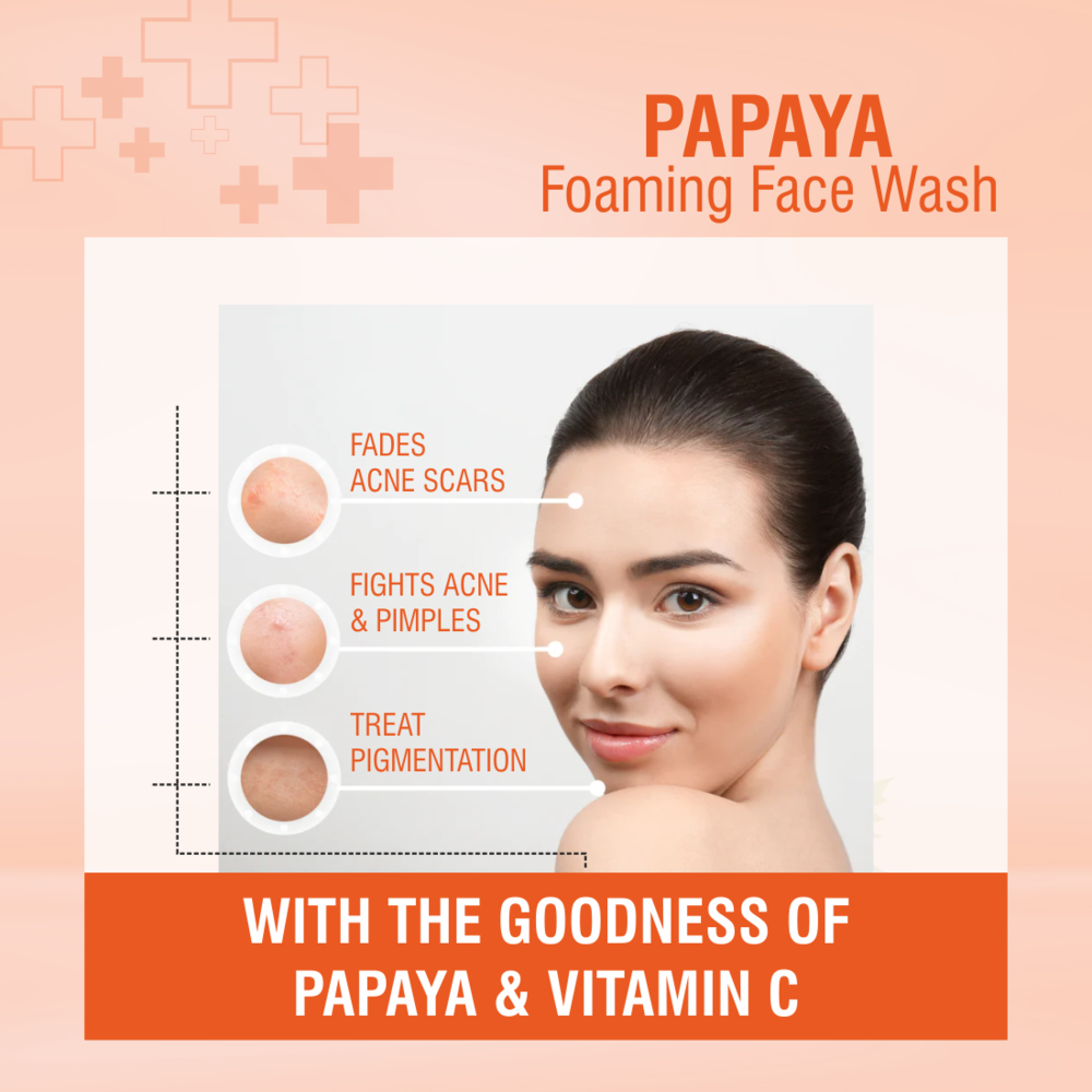 Nuerma Science Papaya Foaming Face Wash | Brightens Skin Tone & Clears Blemishes