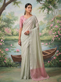 Shree Shyam Fashion Silver Tissue Silk Saree - Distacart