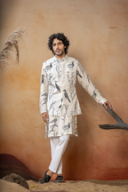 Feathered Nature’S Elegance Nehrujacket Set by Hilo Design