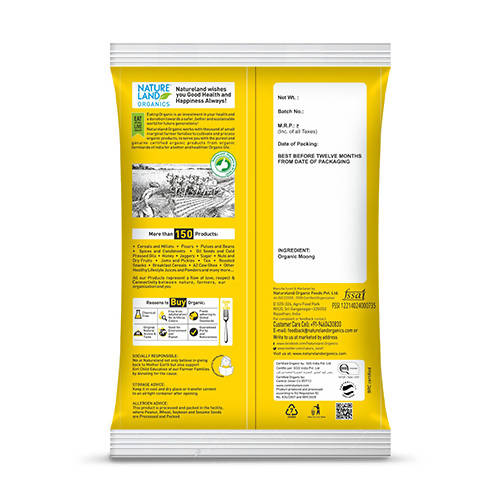 Nature Land Organics Moong Split Washed - Distacart