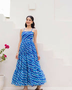 Aayaa Designer crape hand work Multi indo western - Blue - Distacart