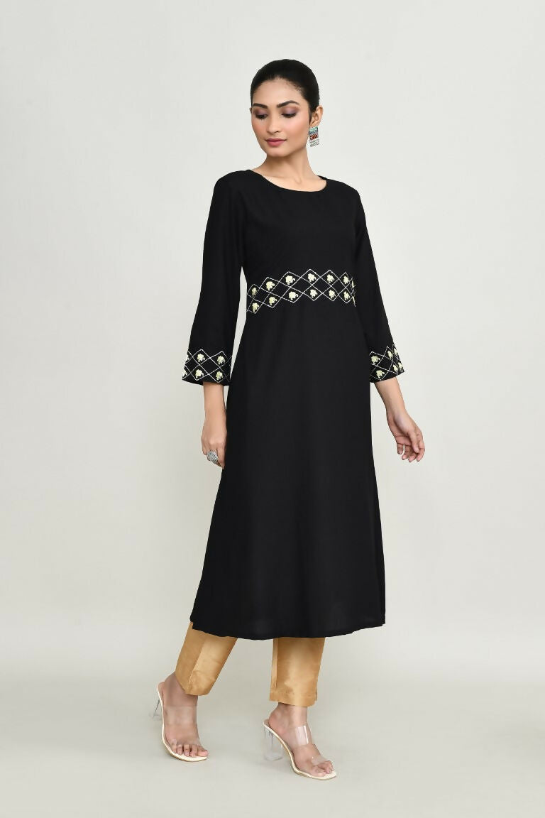 Joban Fashion Black Rayon Tunic