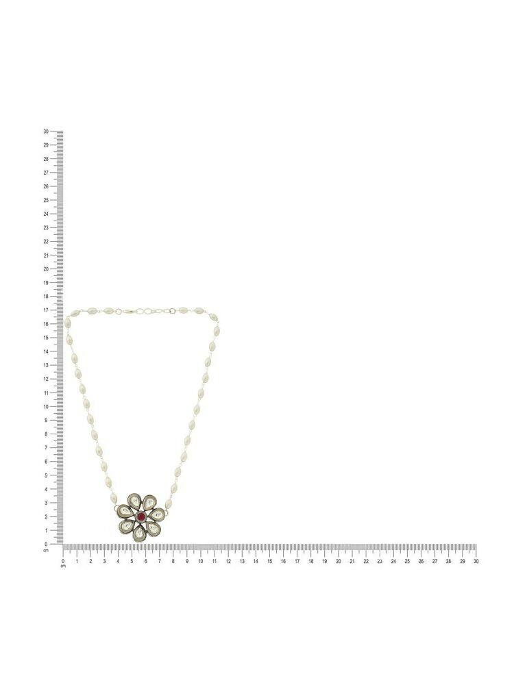Flower Kundan Necklace - Ruby Raang