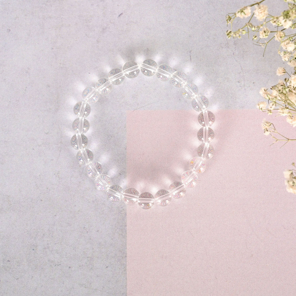 NVR Men & Women Transparent Beaded Elasticated Bracelet - Distacart