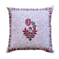 The Decor Nook Pink Chrysanthemum Print With Pink Border Cushion Cover