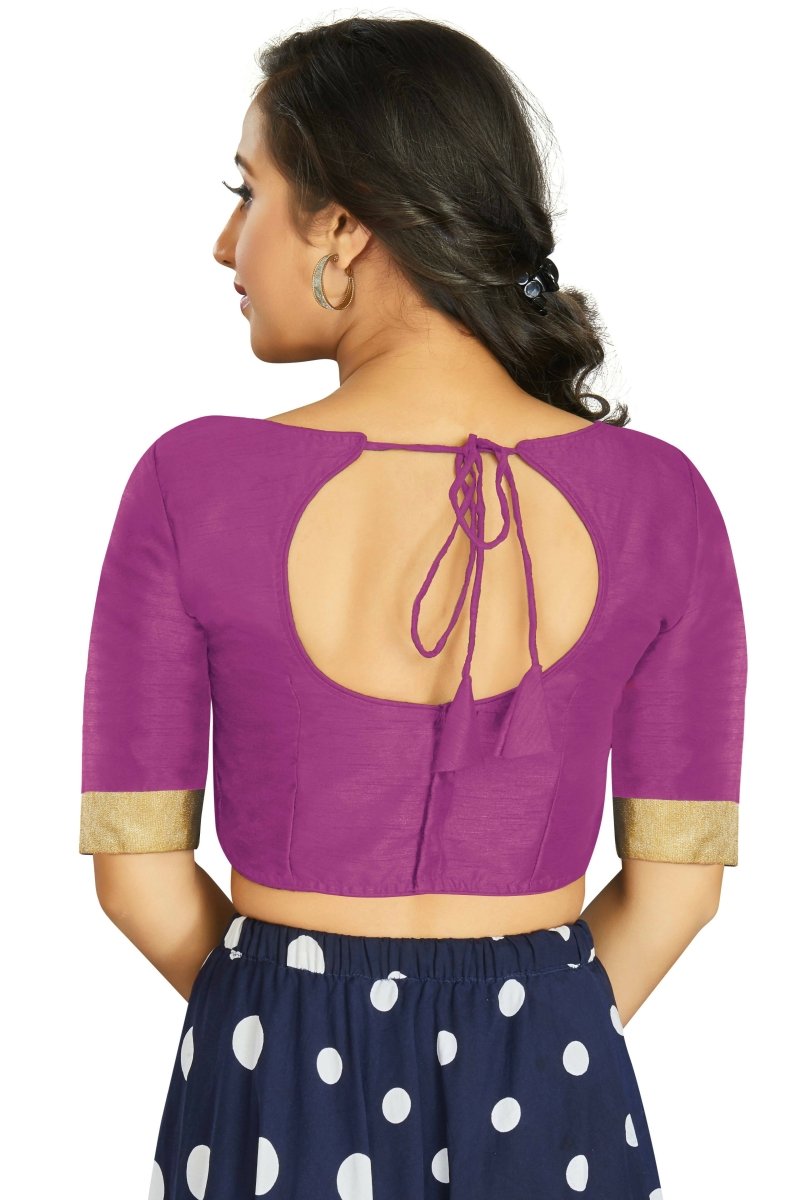 Aastha Fashion Women's Purple Art Silk Designer Traditional Readymade Blouse