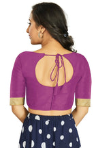 Aastha Fashion Women's Purple Art Silk Designer Traditional Readymade Blouse