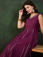 Sangria Woven Design Anarkali Kurta