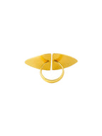 NVR Women's Western Gold-Polished Ajustable Finger Ring