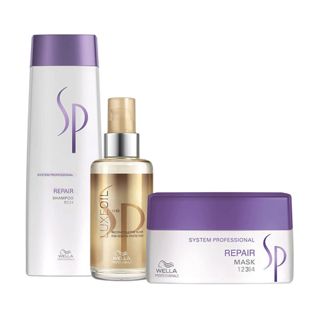 System Professional Repair Shampoo, Mask and Hair Oil Combo
