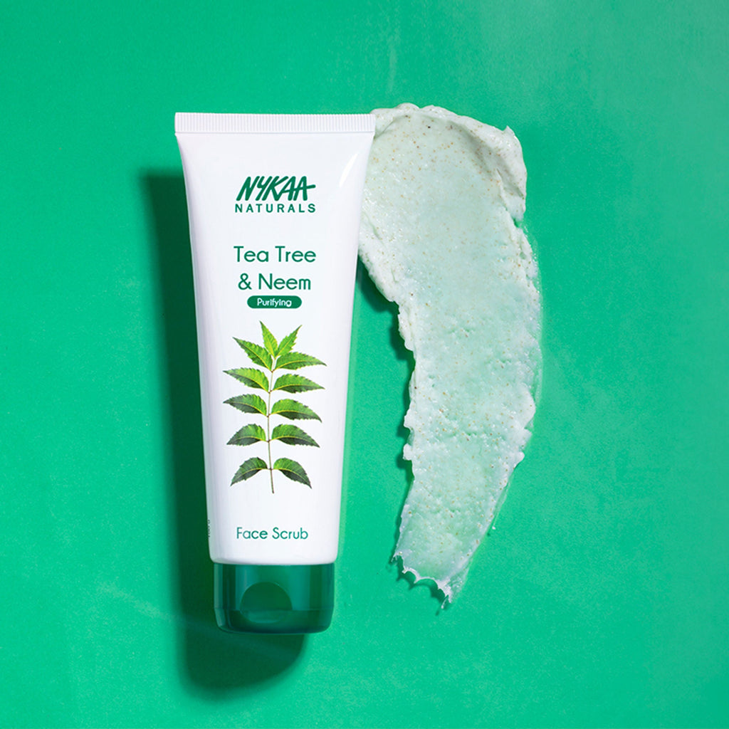 Nykaa Naturals Tea Tree & Neem Detox Face Scrub For Purifying, Acne Control & Clear Skin Glow - Tea Tree & Neem