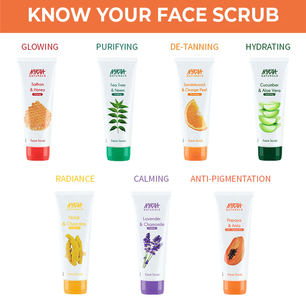Nykaa Naturals Tea Tree & Neem Detox Face Scrub For Purifying, Acne Control & Clear Skin Glow - Papaya & Amla