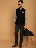 Even Apparels Nehru Jacket With Welt Pockets - Black