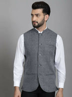 Even Apparels Nehru Jacket With Welt Pockets - Grey
