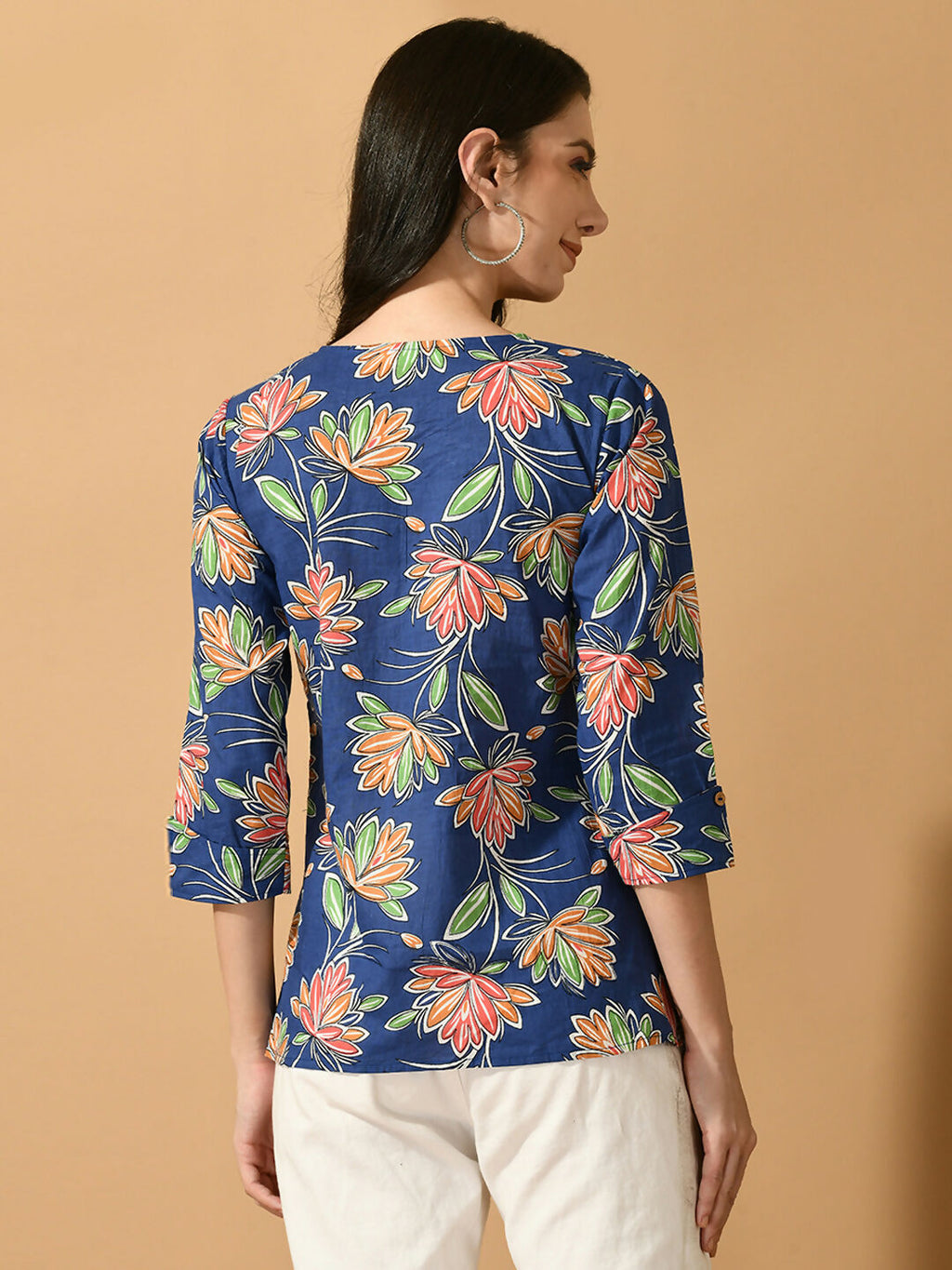 Myshka Women's Blue Printed Party Top