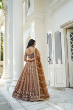 Eilara Glamorous Brown Butterfly Net With Thread And Sequence Embroidered Work Fancy Lace Lehenga Choli For Wedding