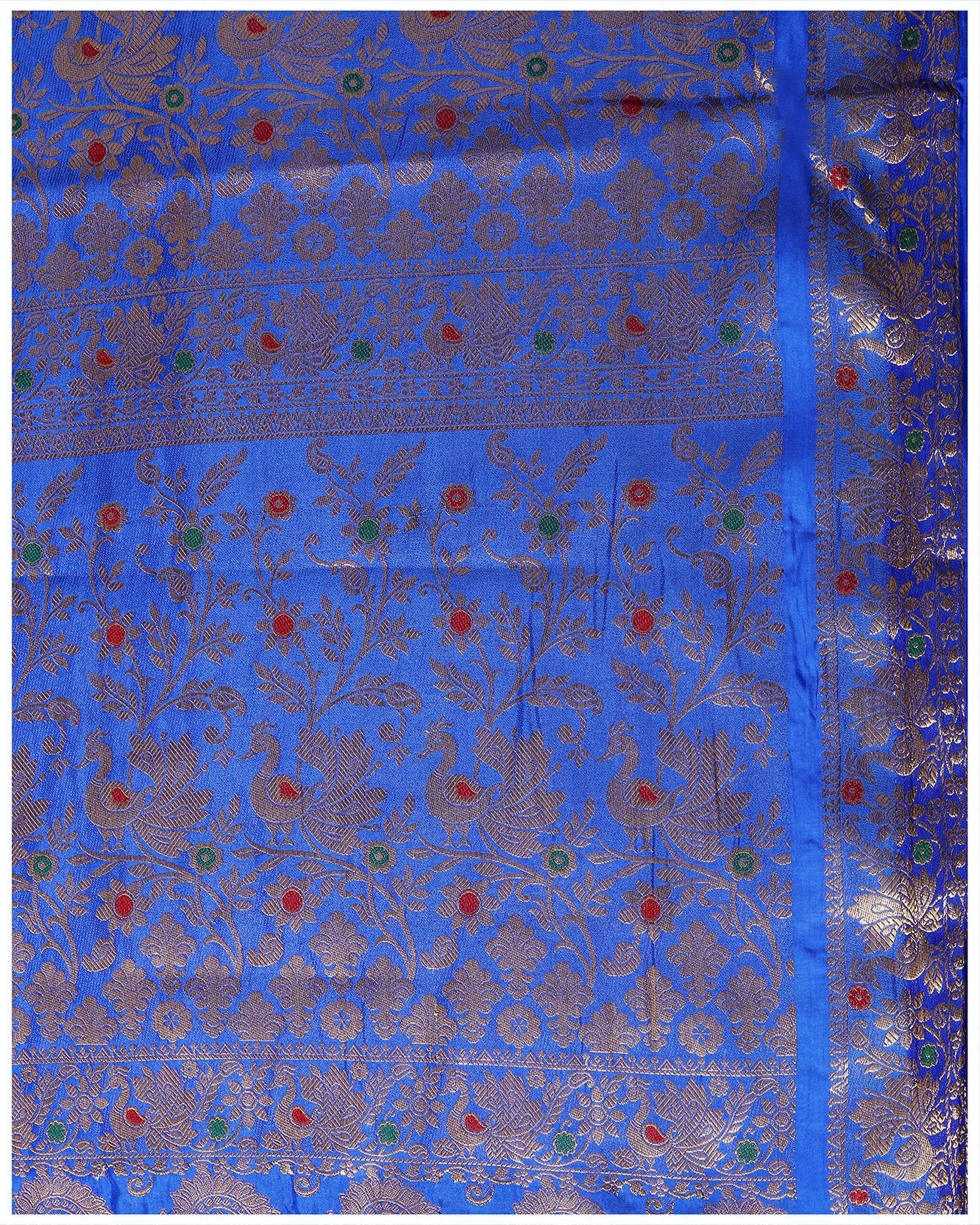 Mimosa Women's Blue Art Silk Kanjivaram Saree - Distacart