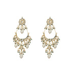 Nuyug 22K Gold Plated Crescent Kundan Drop Pearl Chandbali Earrings - Distacart
