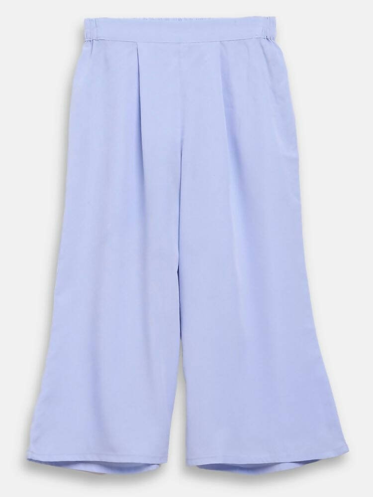 Ahalyaa Blue Net Kids Kurta Palazzo Sets For Girls