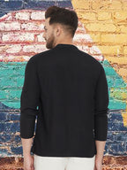 Even Apparels Men's Pure Cotton Black Kurta