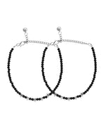 VOJ Women Black Color stainless steel Anklet - Distacart