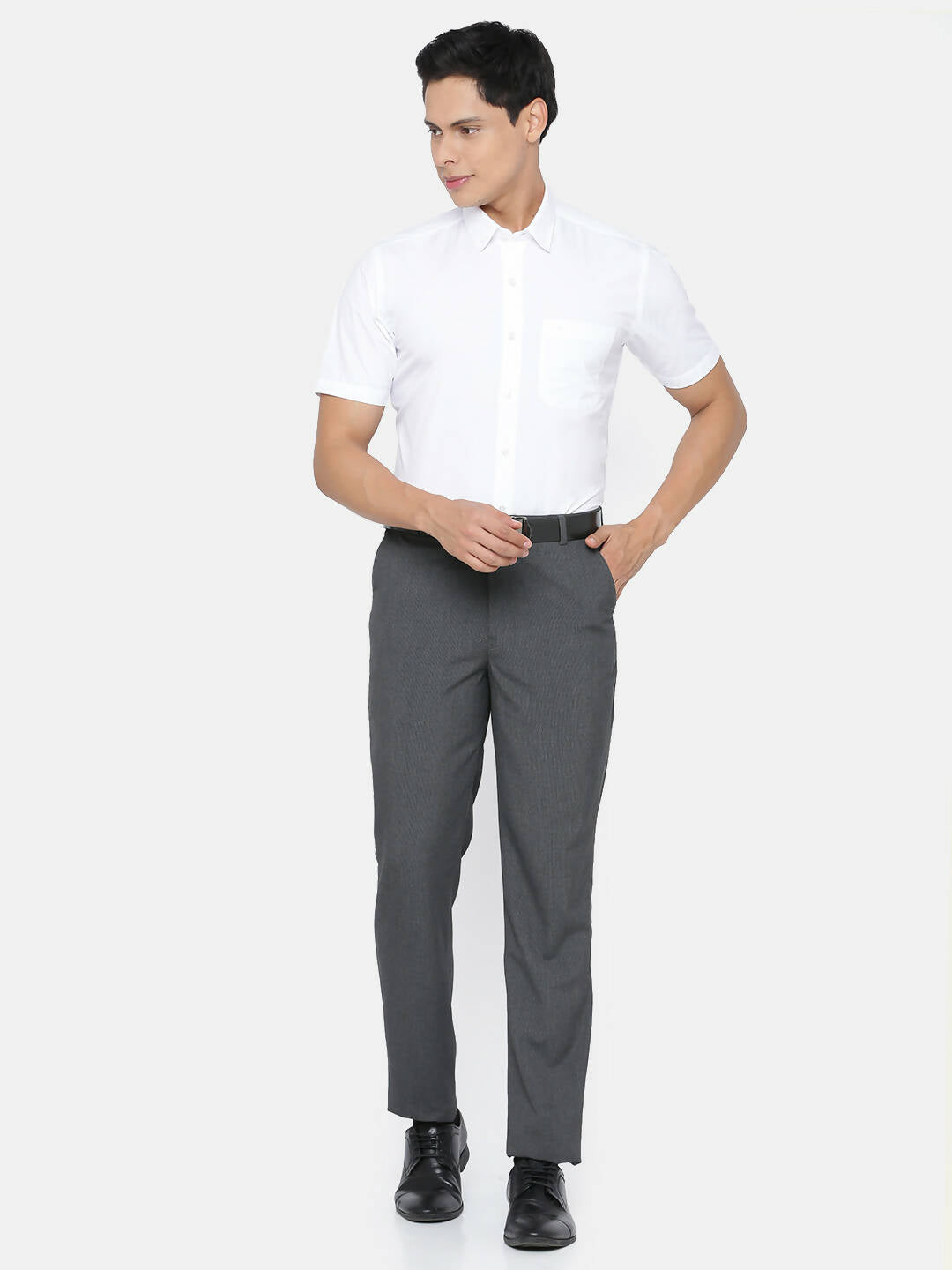 Ramraj Cotton Mens Half Sleeve Formal 100 % Cotton White Shirt