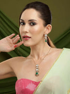Natural Stones Antique finish Earrings and Necklace set - Ruby Raang