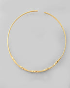 VOJ Gold-Polished Twisted Hasli Necklace