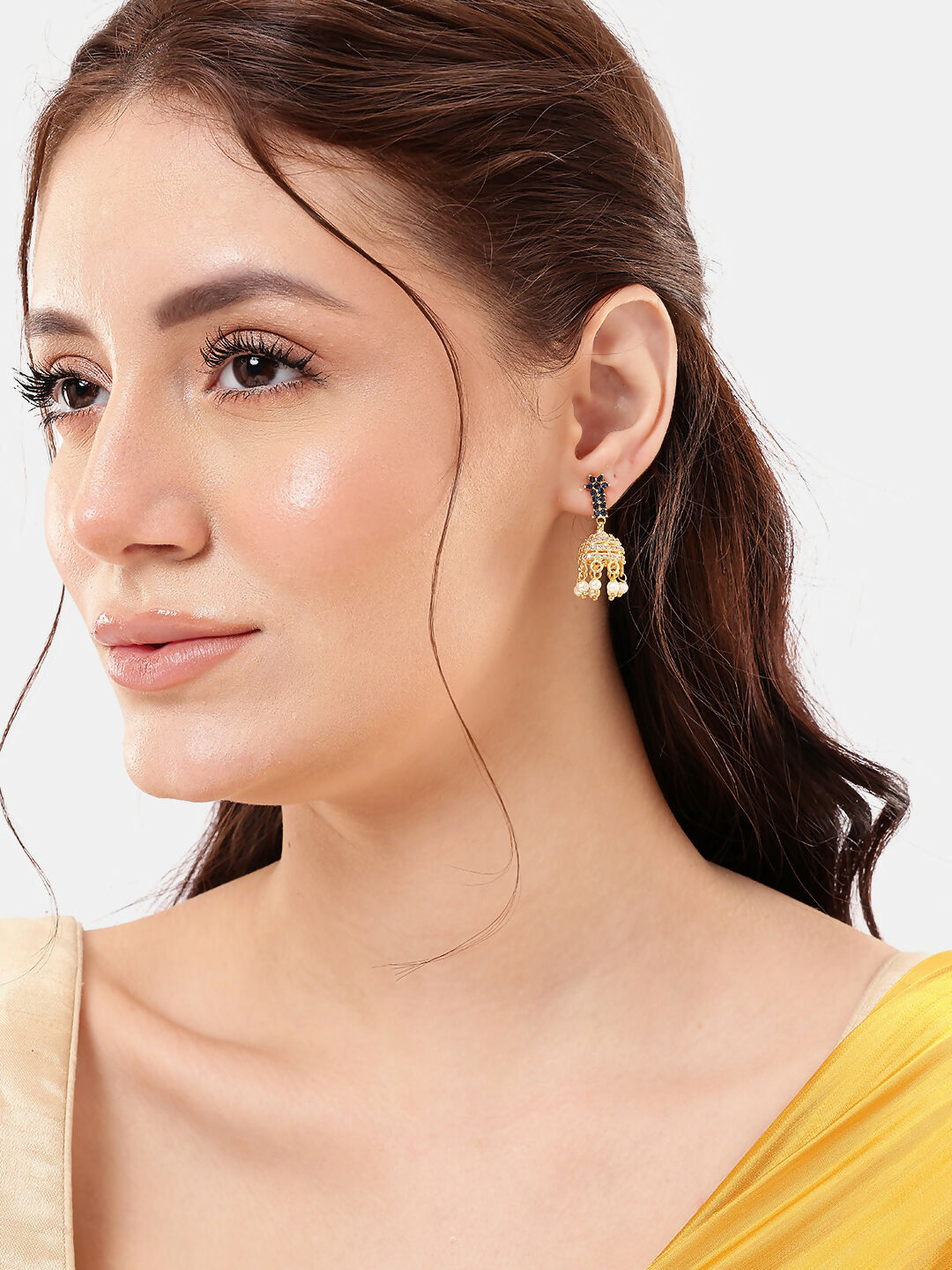 Nuyug 22K Gold Plated Sage Belle Mini Jhumki Earrings - Distacart