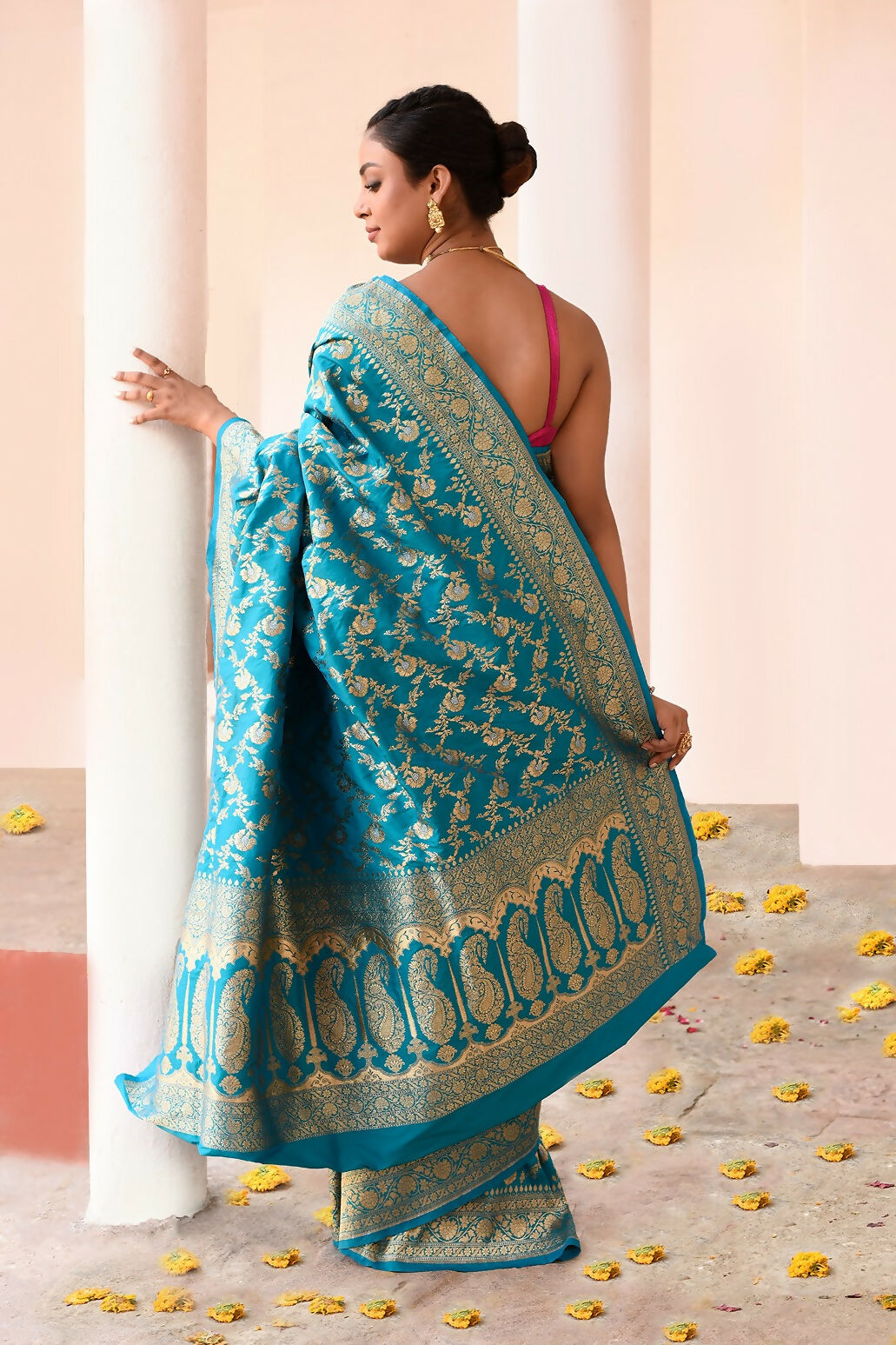 Joban Fashion Aqua Soft Pure Handloom Banarasi Silk Saree