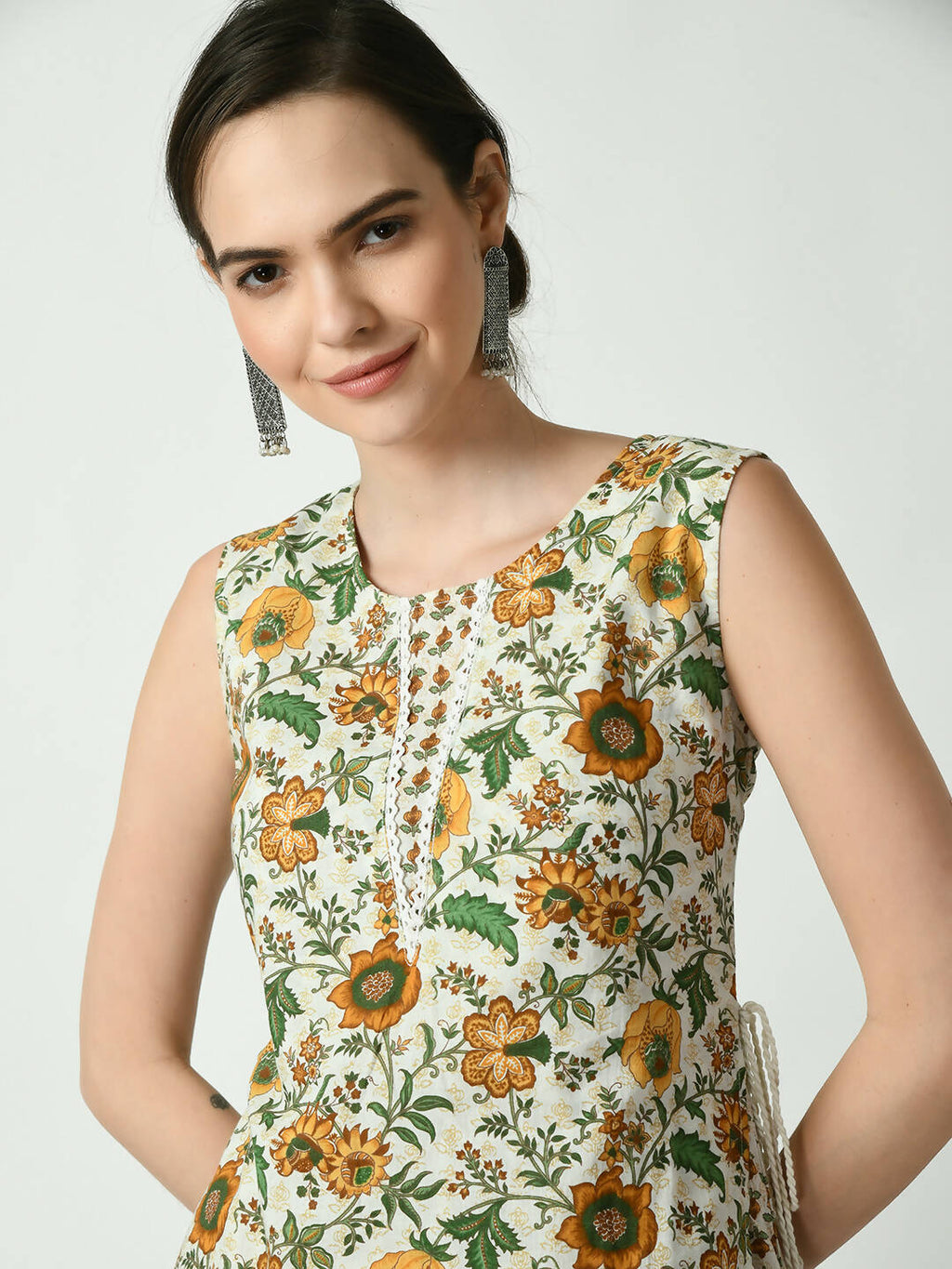 Myshka Women's Multi Floral Printed Gown Dress - Distacart