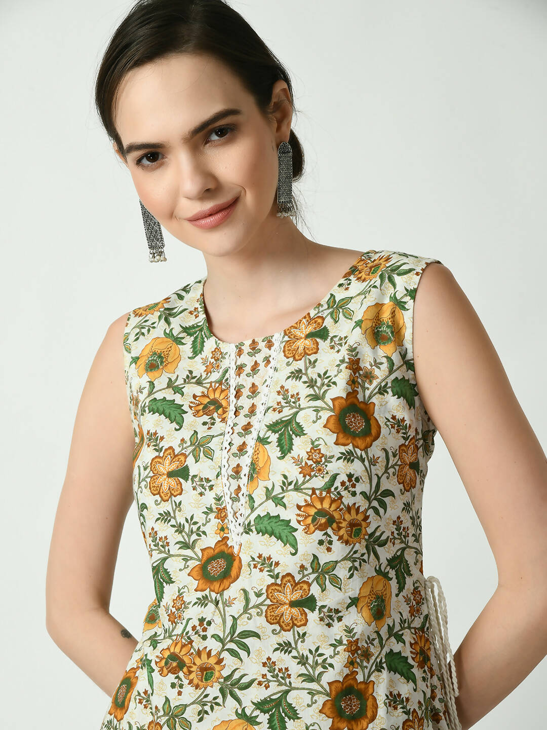 Myshka Women's Multi Floral Printed Gown Dress - Distacart