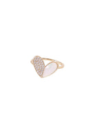 NVR Women's Gold-Polished Stylish Ring With Ad Stones