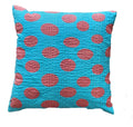 The Decor Nook Turquoise Blue Base With Red Circles Print Cushion Cover