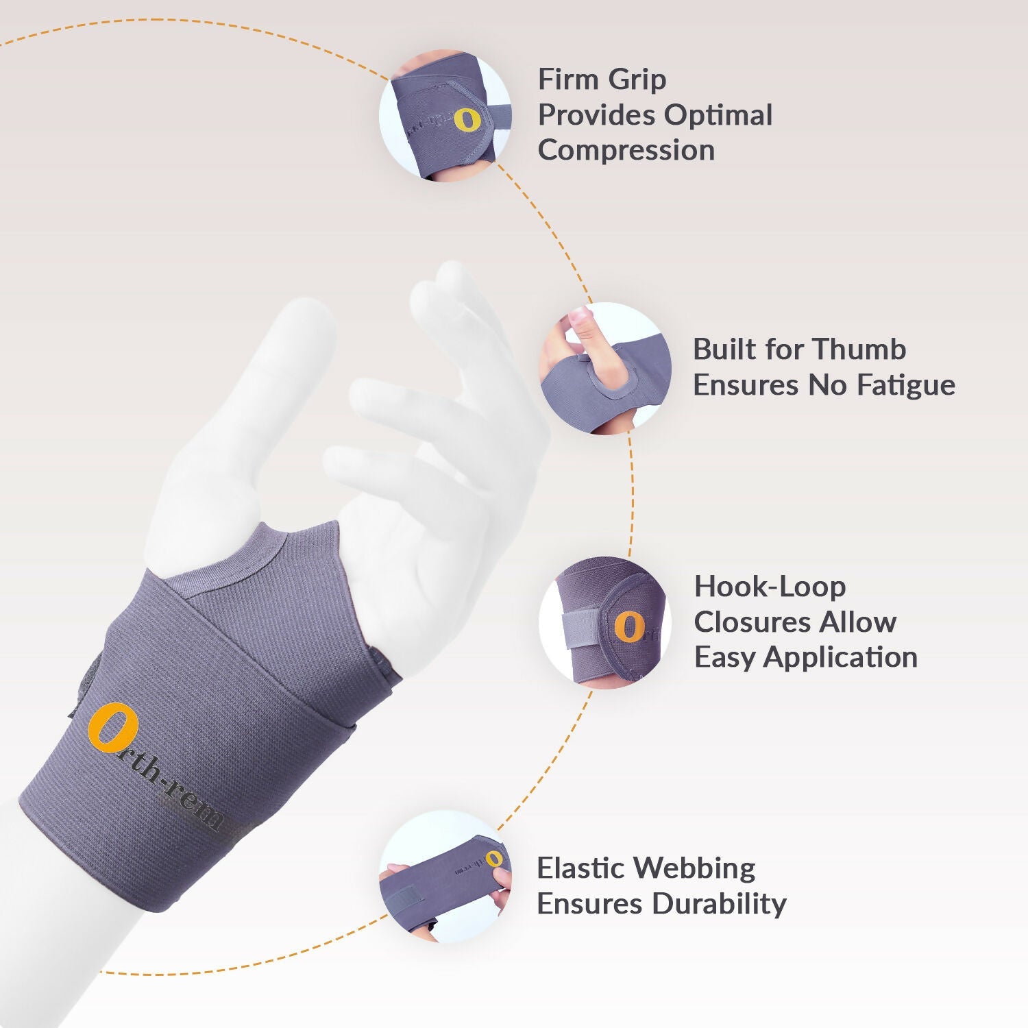 Orth-rem Wrist Support Brace with Thumb Loop Strap - Distacart