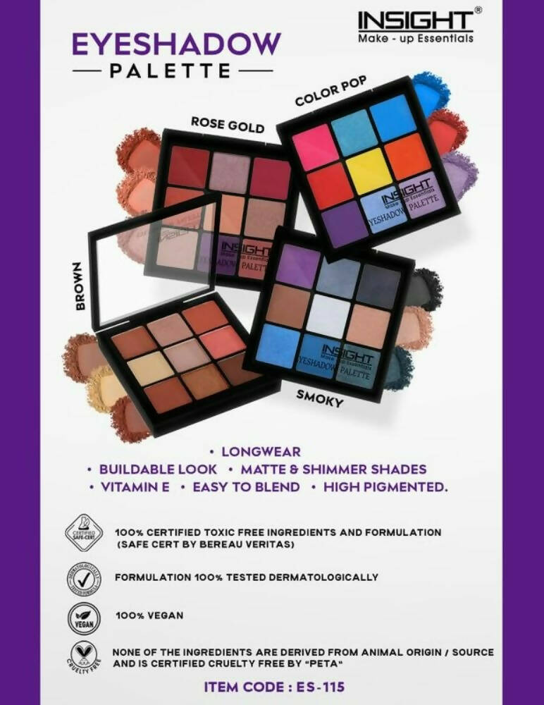 Insight Cosmetics 9 Color Eyeshadow Pallate - Color Pop - Distacart