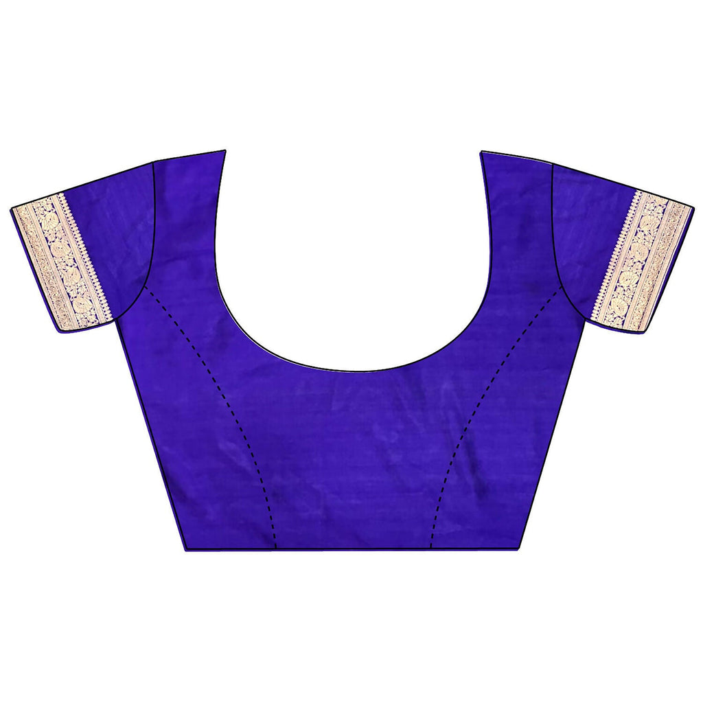 Joban Fashion Violet Floral & Ethnic Motifs Design Soft Silk Meenakari Banarasi Saree - Distacart
