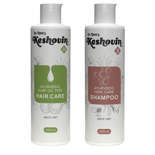 Dr. Rao's Keshovin-H Hair Oil, Keshovin-S Shampoo Combo - Distacart