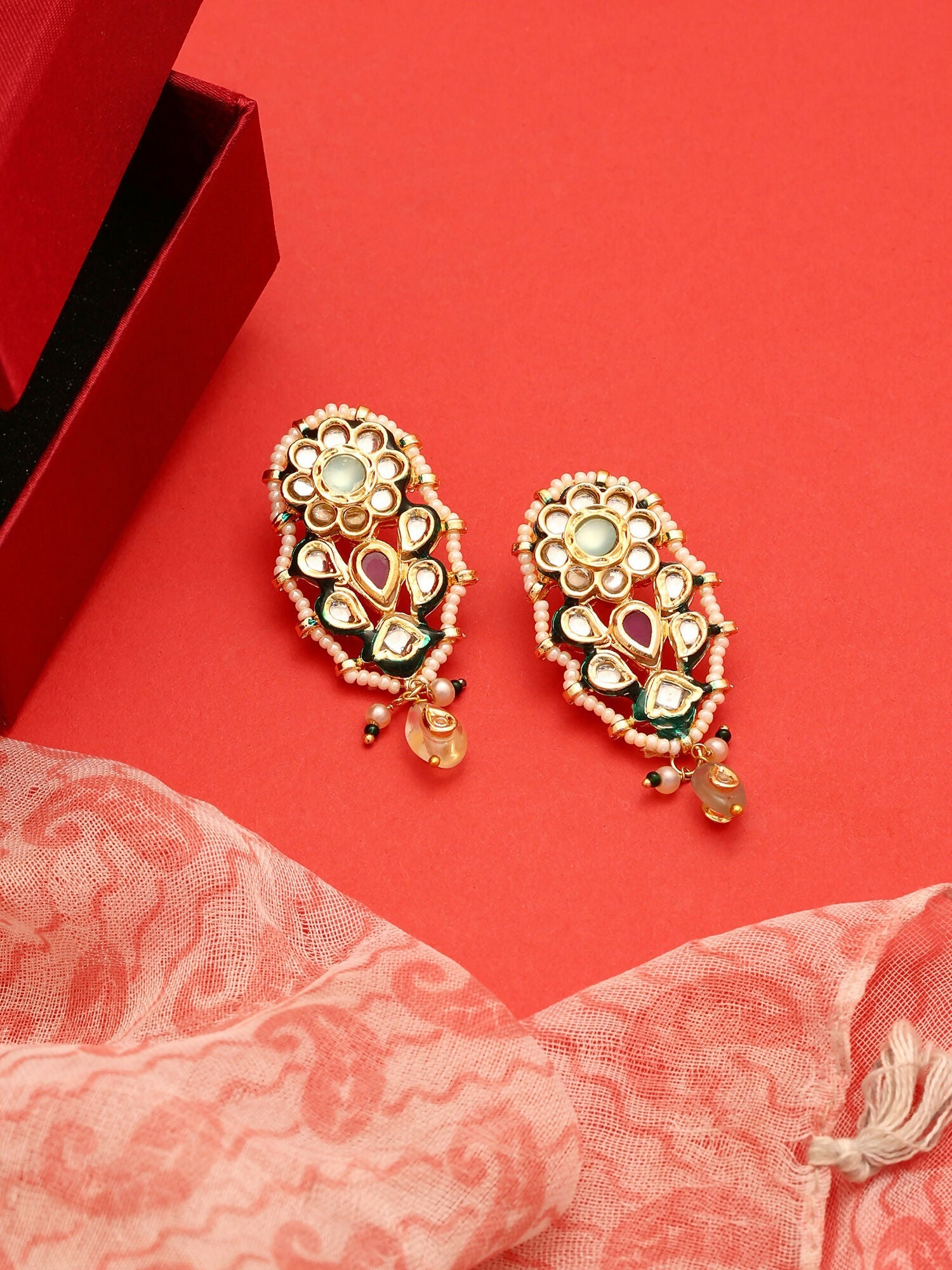 Ruby Raang Chand Earrings - Distacart