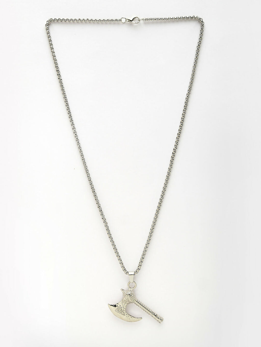NVR Men's Silver-Plated Stainless Steel Pendant with Chain