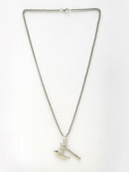NVR Men's Silver-Plated Stainless Steel Pendant with Chain