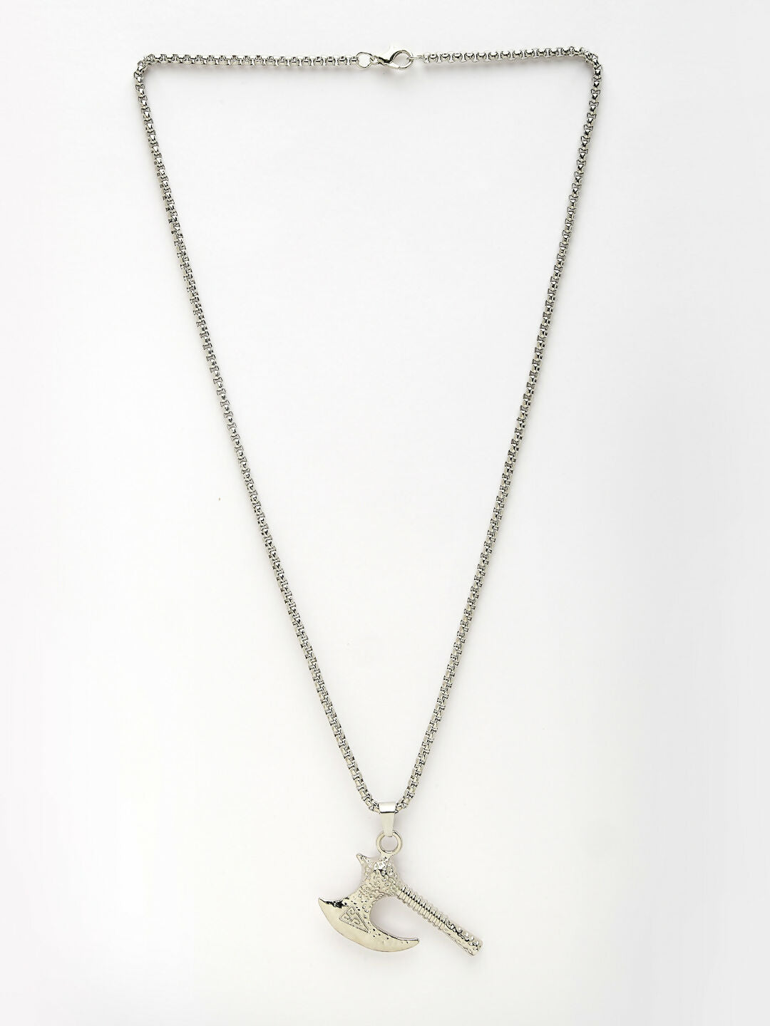 NVR Men's Silver-Plated Stainless Steel Pendant with Chain