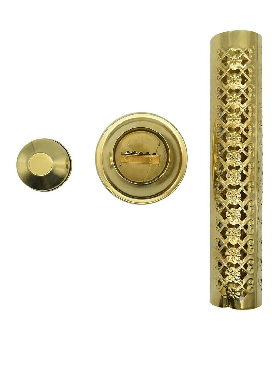 PujaNPujari Gold Toned Textured Agarbatti Incense Sticks Holder Stand
