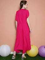 Women Republic Blue And Pink Assyemtrical Kurta Set - Distacart