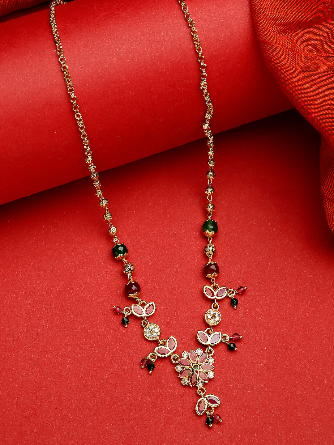 NVR Women's Multicolor Gold-Polished Minimal Chain
