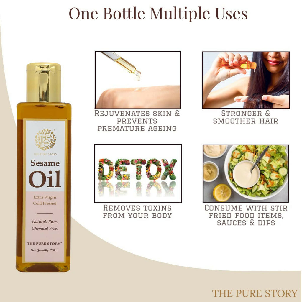 The Pure Story Natural Cold Pressed Oil for Hair & Skin with Seasame - Distacart