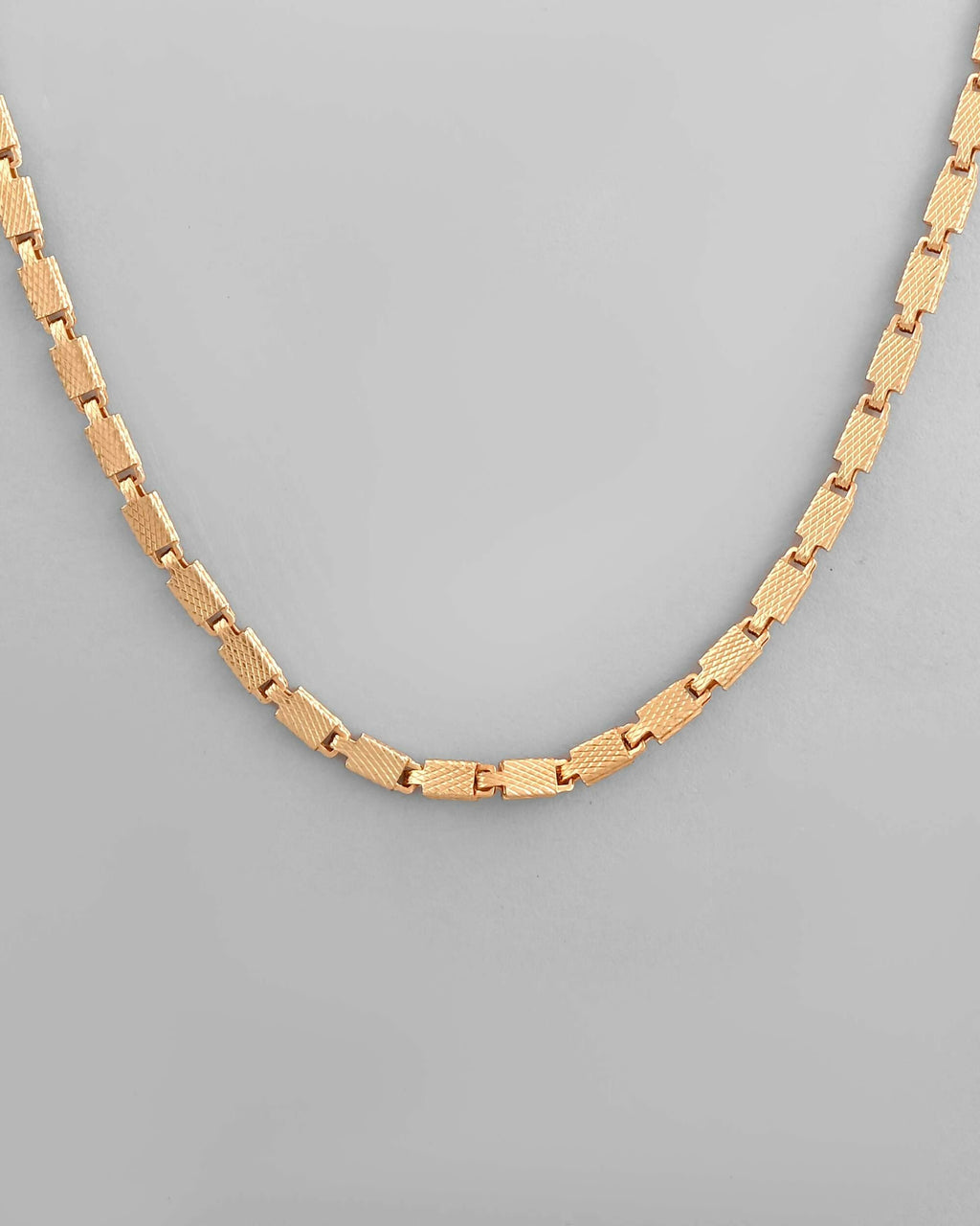 VOJ Gold-Polished Biscuit Shaped Chain For Men
