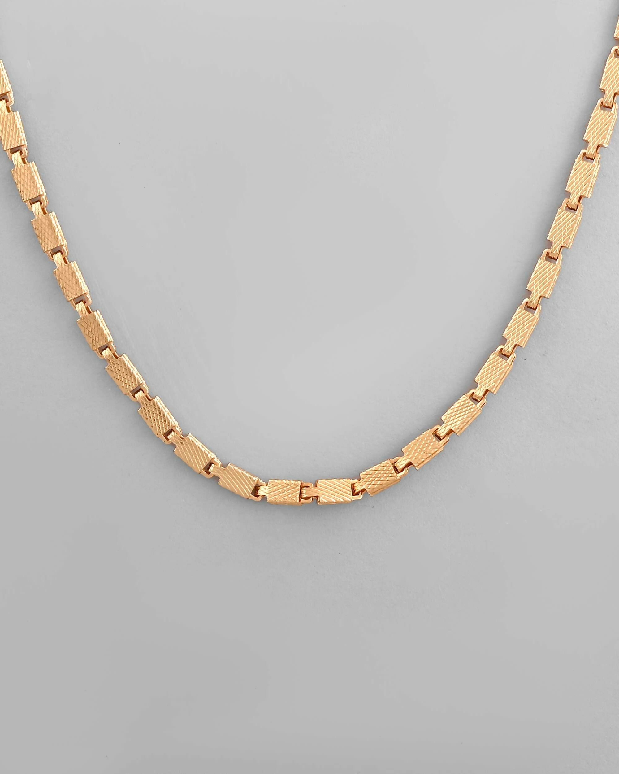 VOJ Gold-Polished Biscuit Shaped Chain For Men