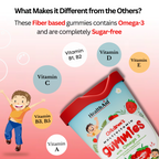 HealthAid Children's Multivitamin Gummies with Omega 3 Gummies - Strawberry Flavour - Distacart